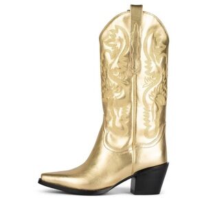 Jeffrey Campbell Metallic Gold Heeled Boots
